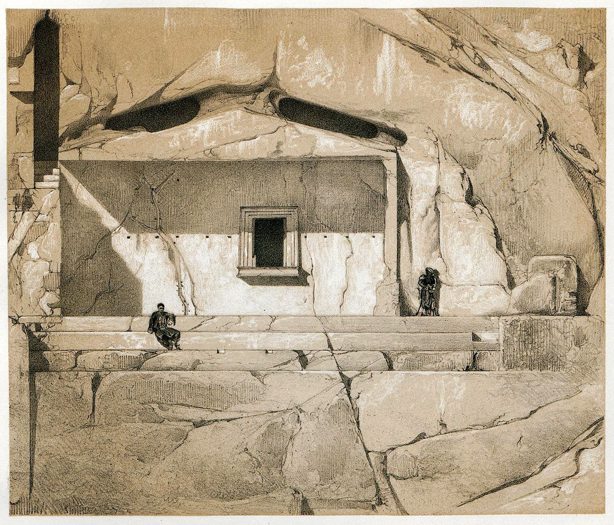 Amasya Tomb A elevation (Perrot, Exp. arch. de la Galatie, pl. 76)