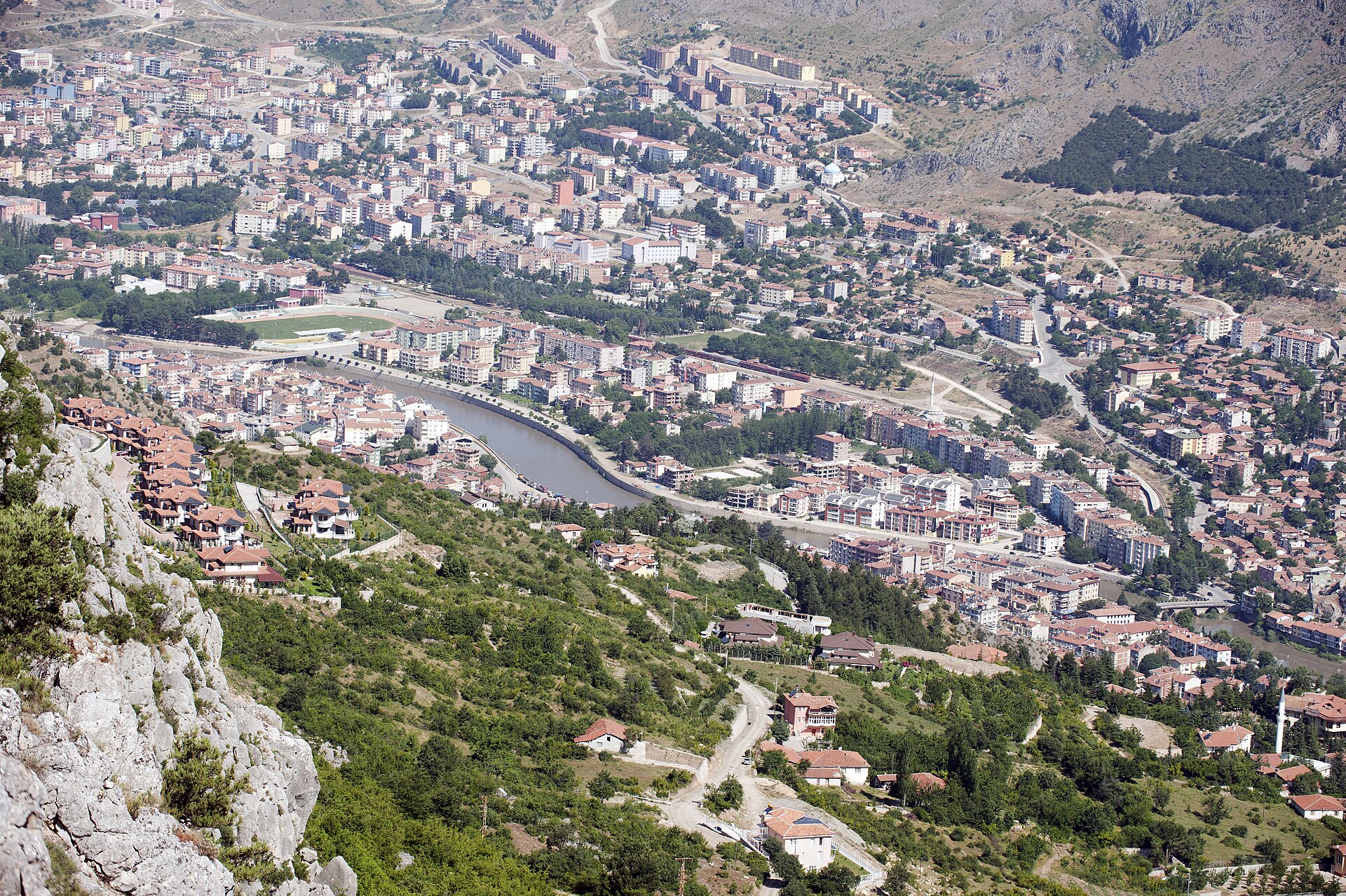 Amasya Mountain to south Town view