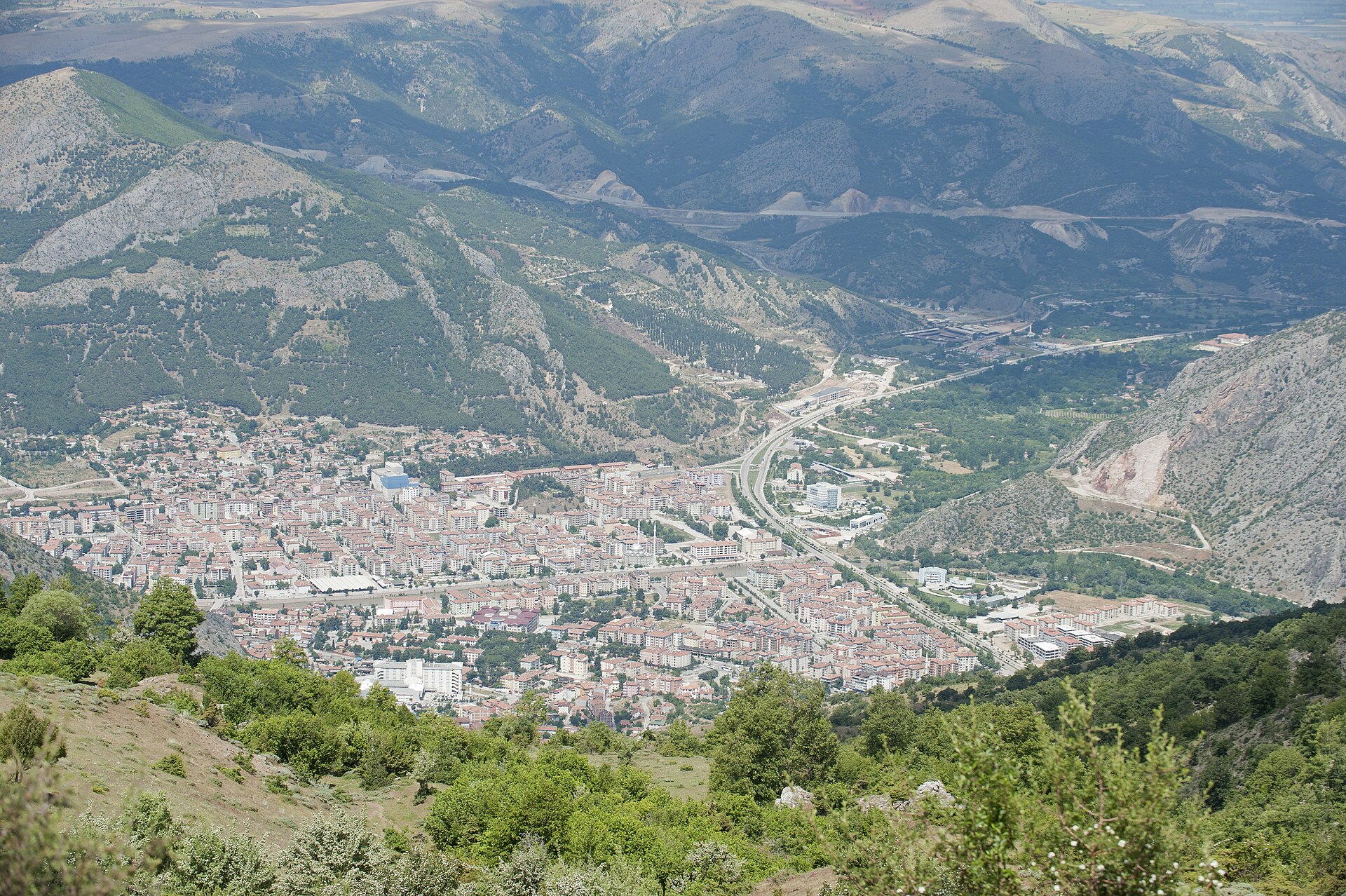 Amasya Mountain to south Town view