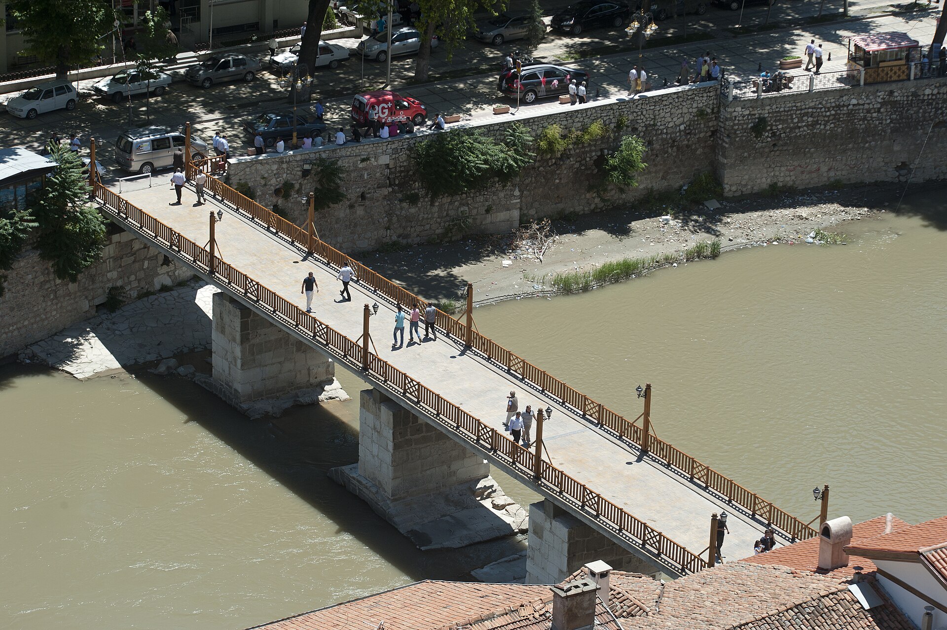 Amasya Yeşilmak Alcak Bridge from high