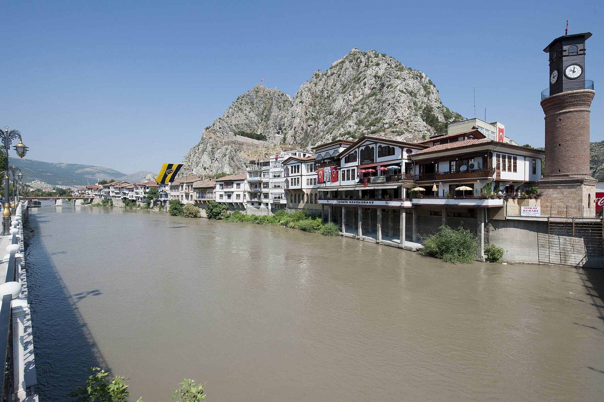 Amasya Yeşilmak from Hükümet Bridge to west