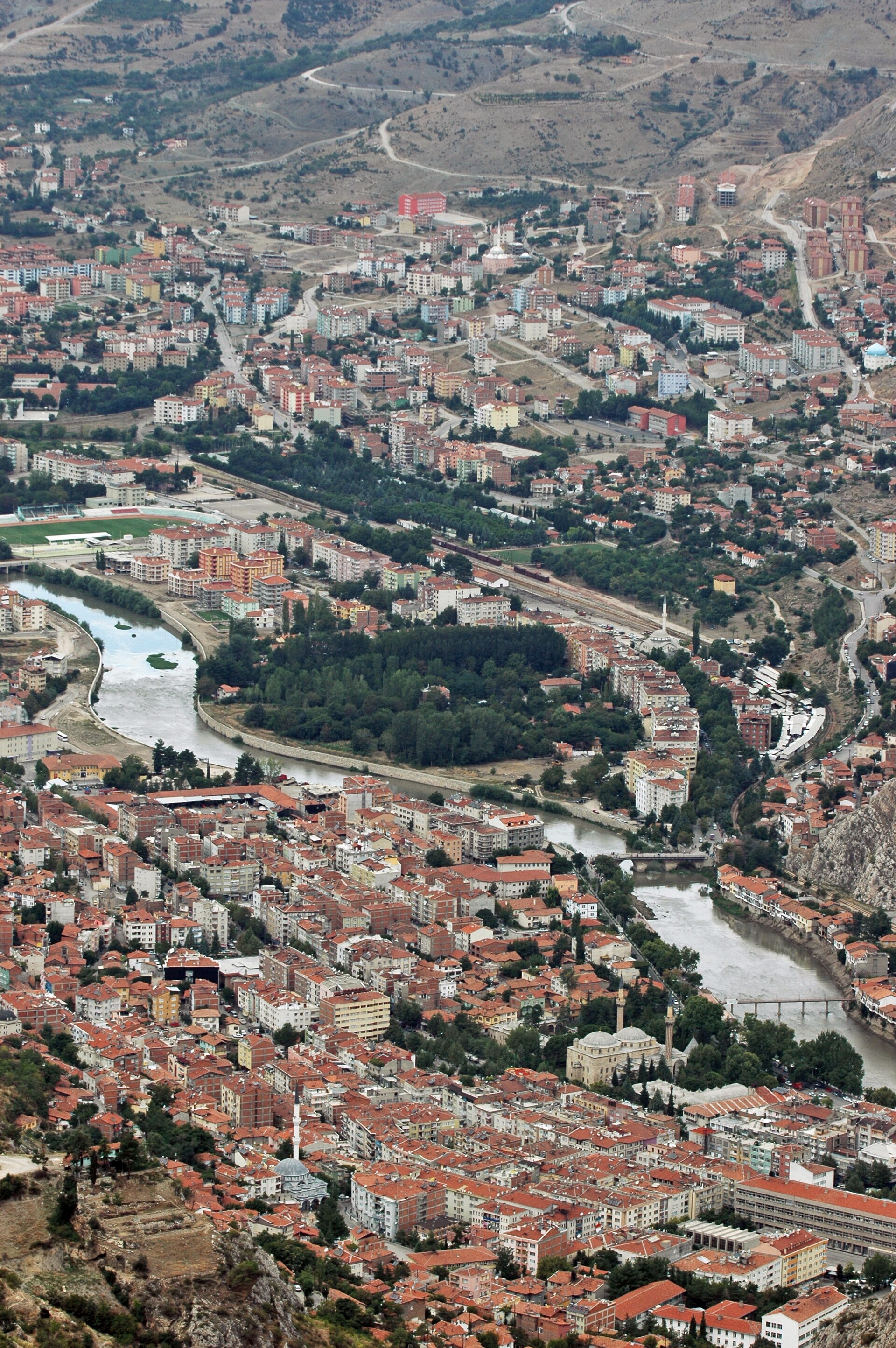 Amasya Mountain to south Town view