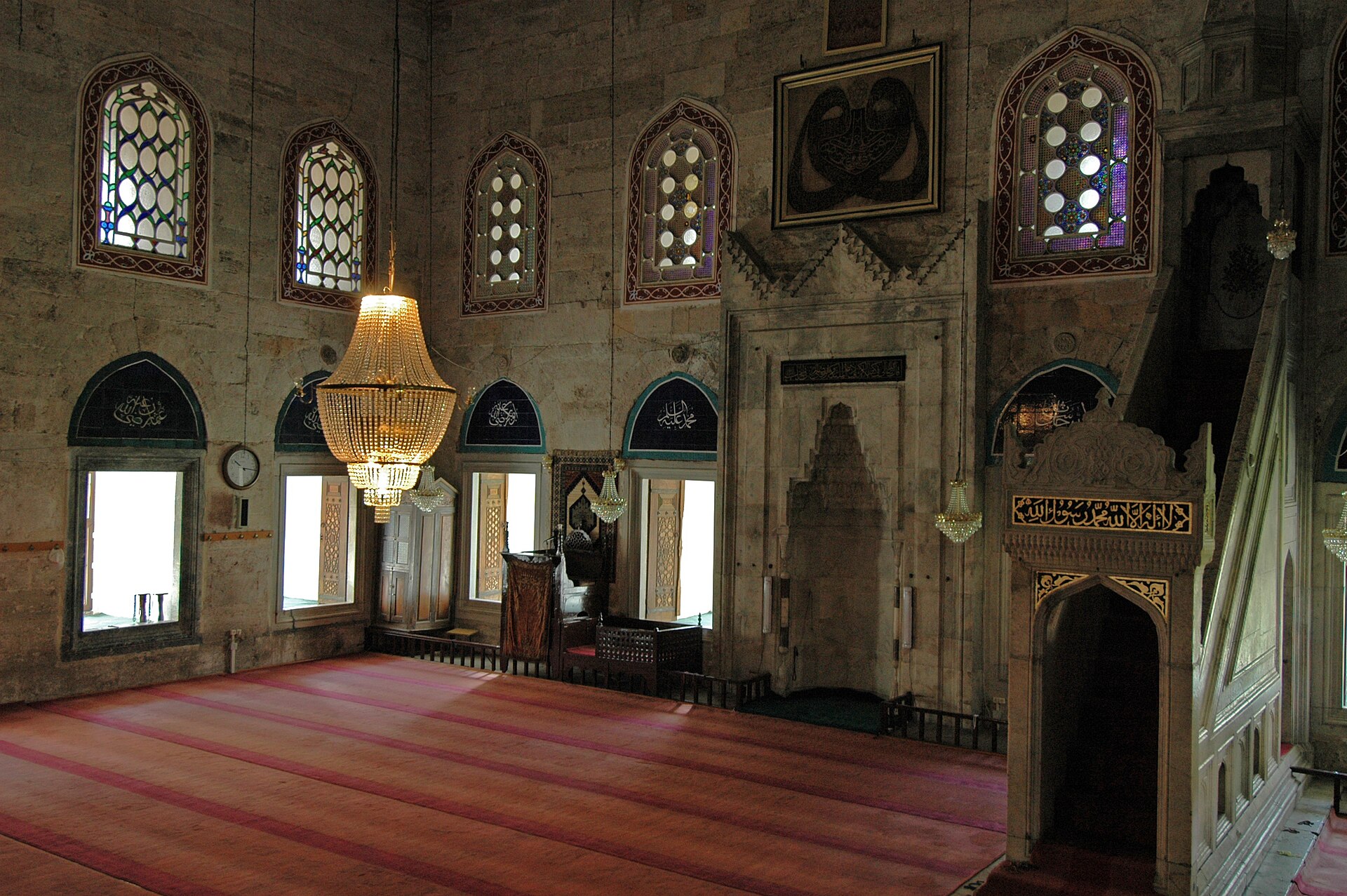 Amasya Bayezid II Mosque Interior view from mahfili