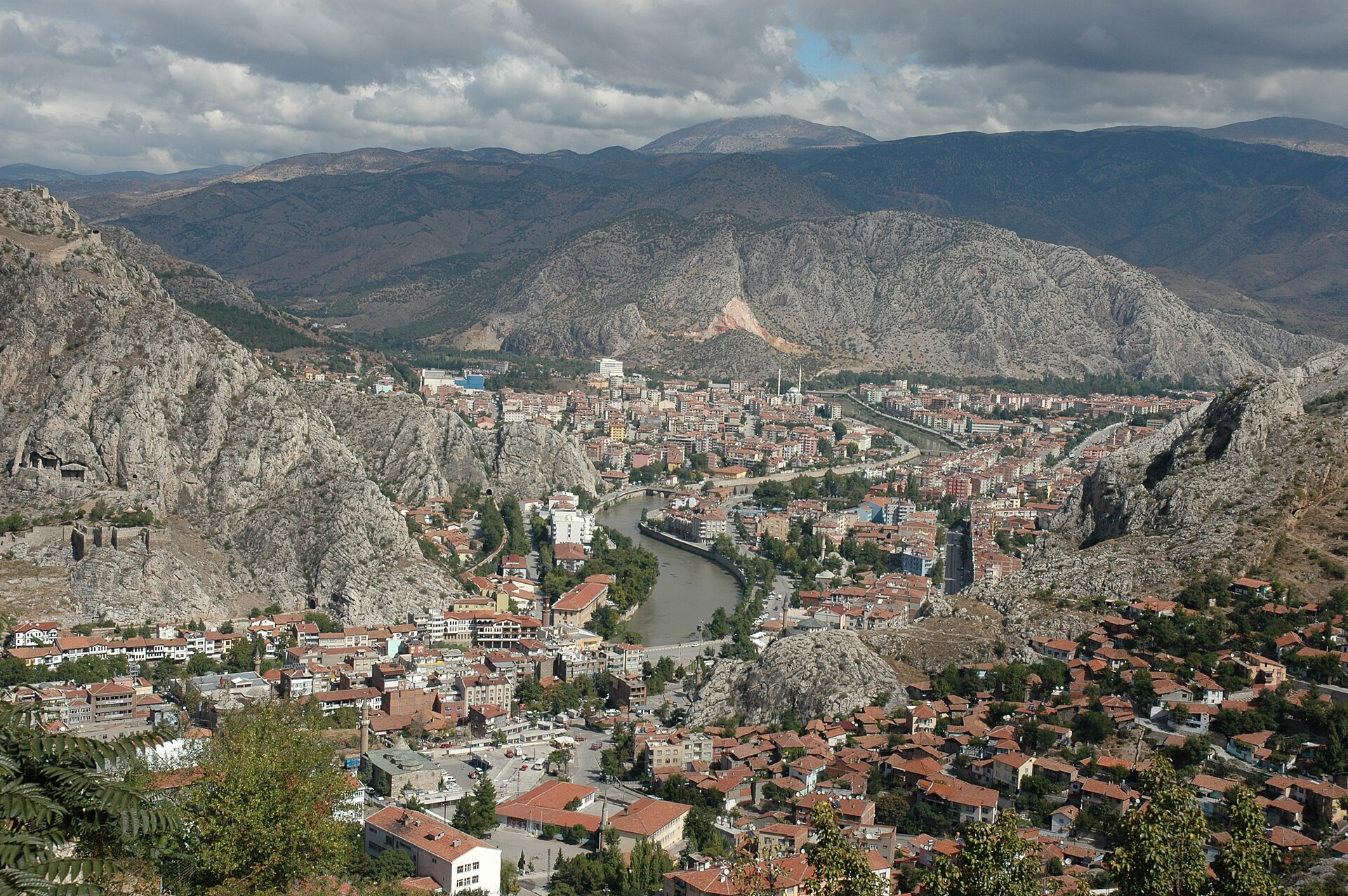 Amasya Mountain to south Town view