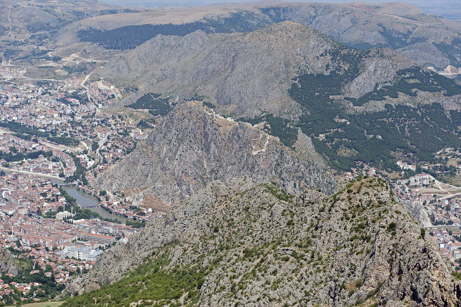 Amasya Mountain to south Town view