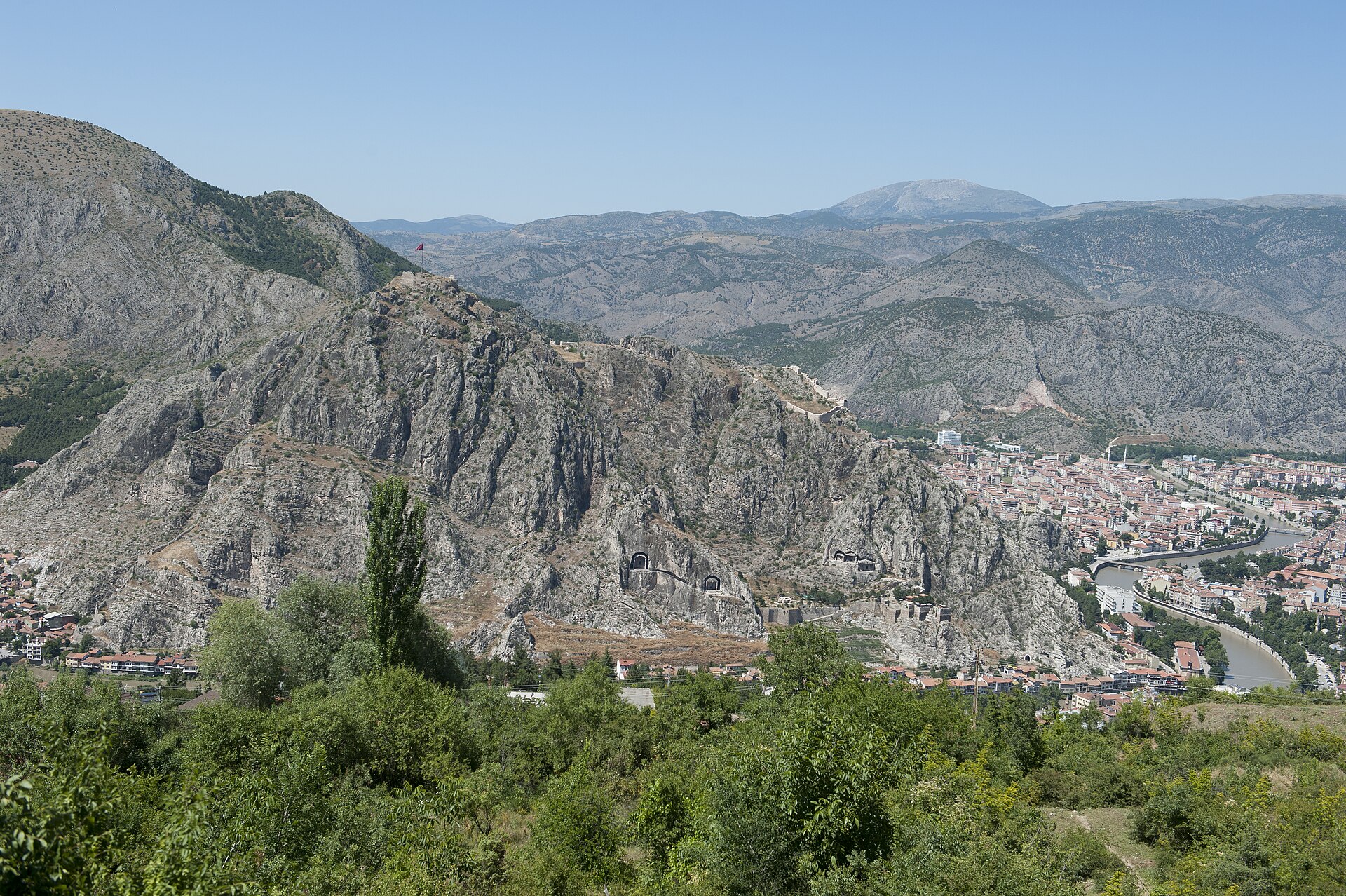 Amasya Mountain to south Town view
