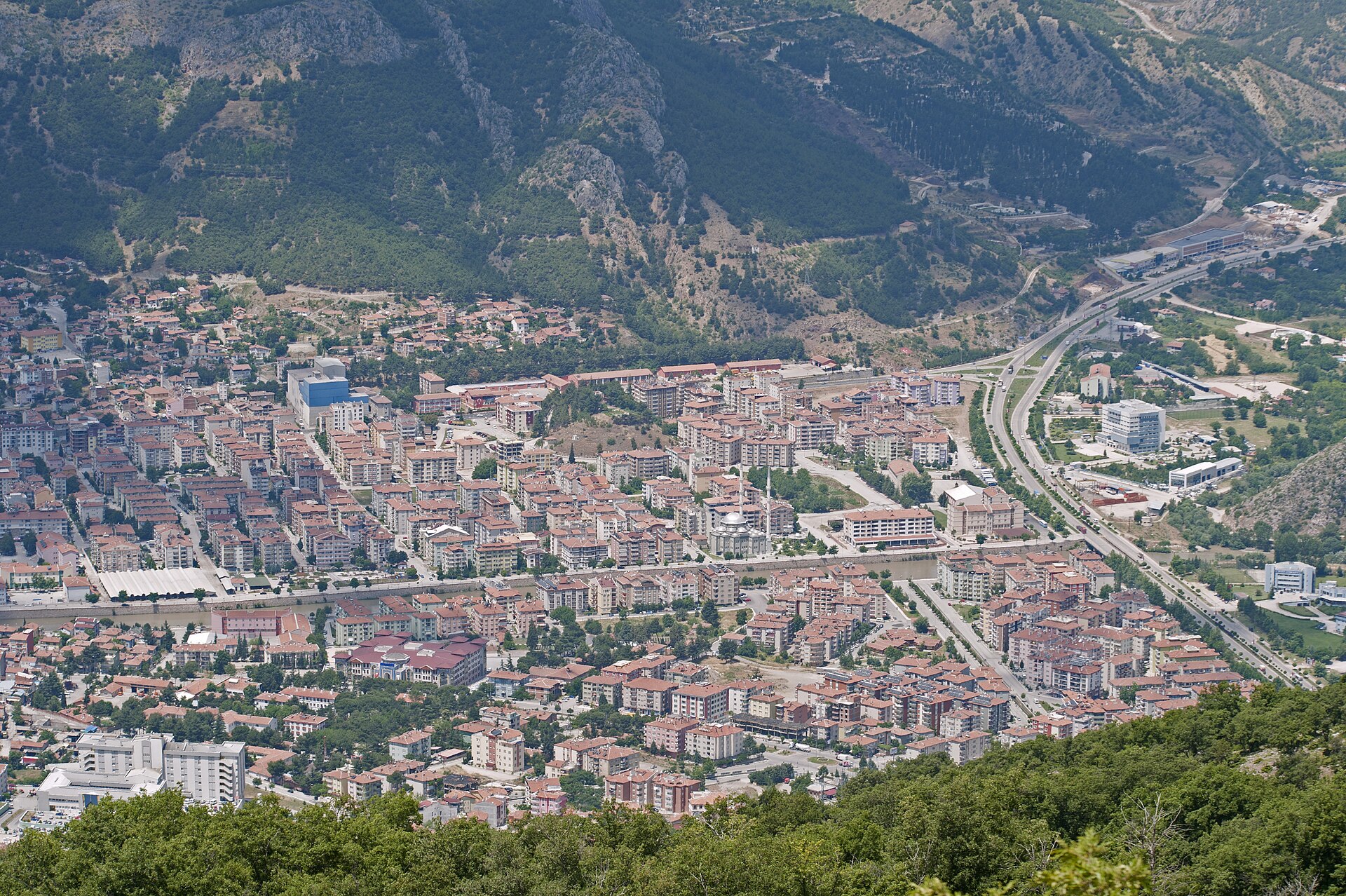 Amasya Mountain to south Town view