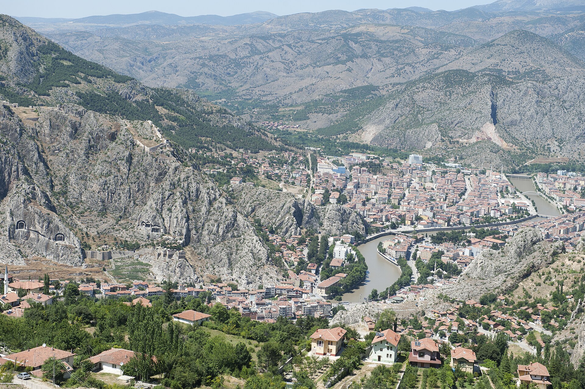 Amasya Mountain to south Town view