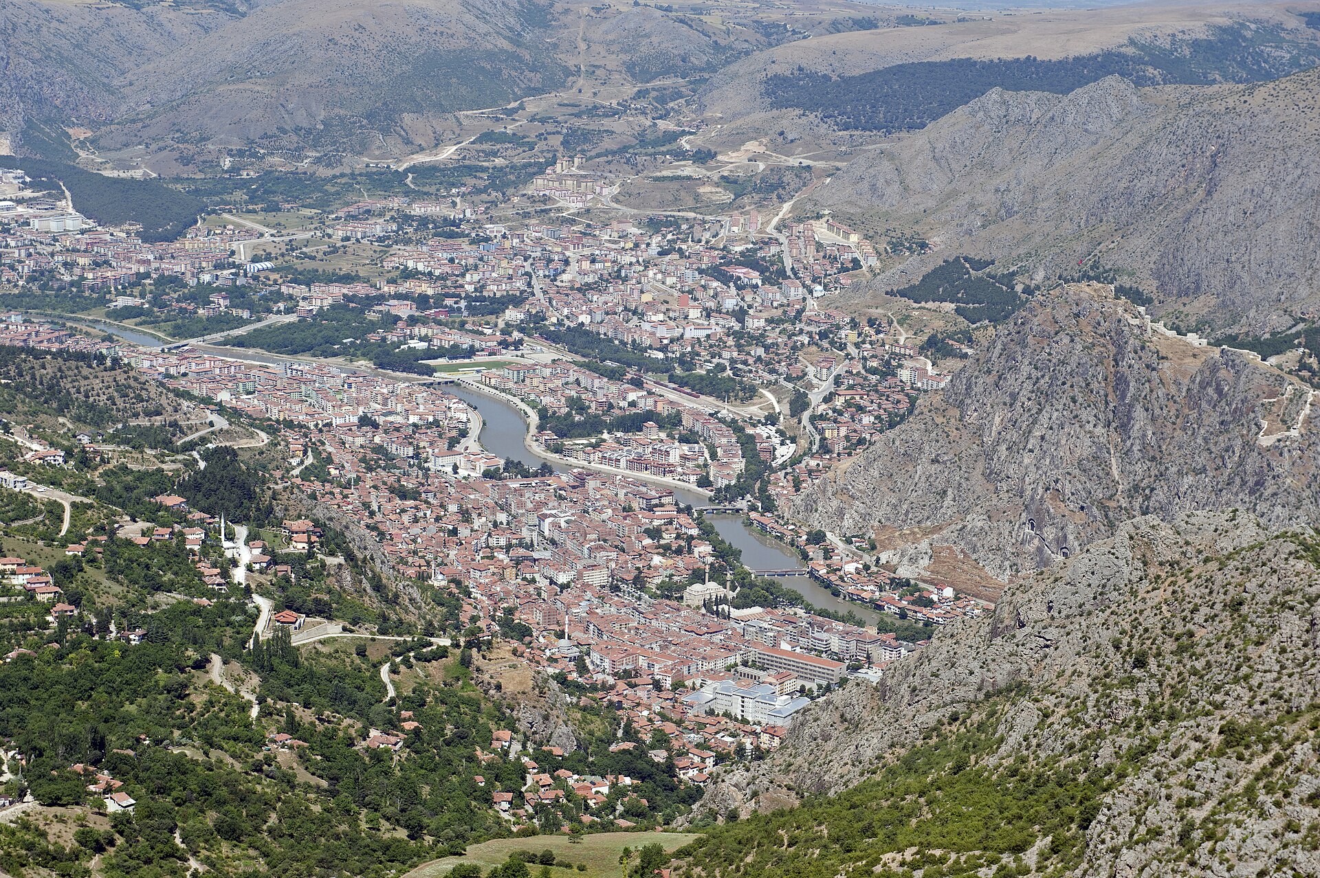 Amasya Mountain to south Town view