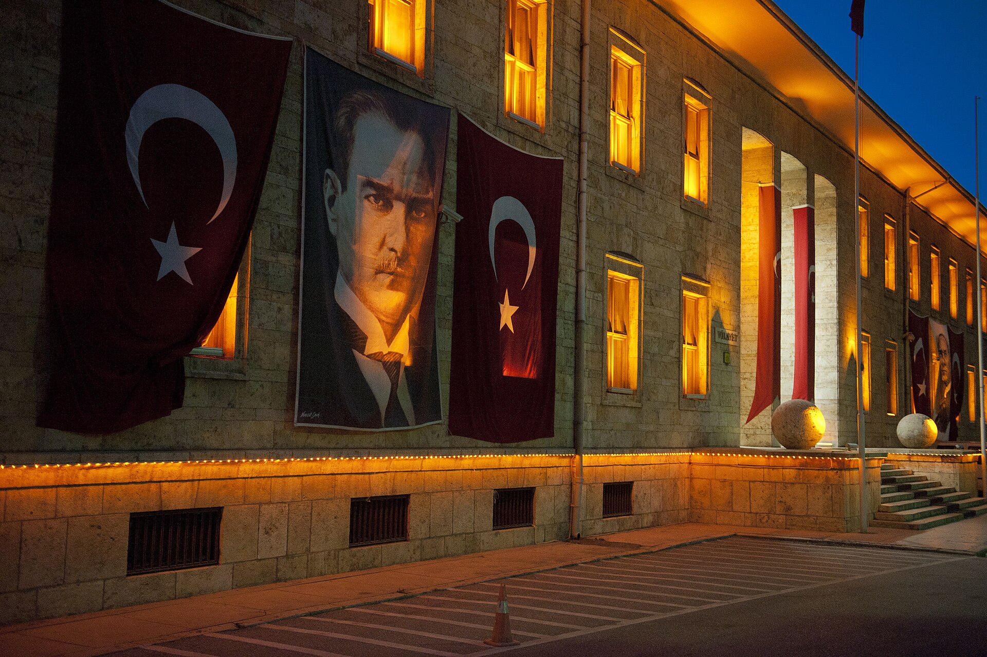 Amasya Night view at government building