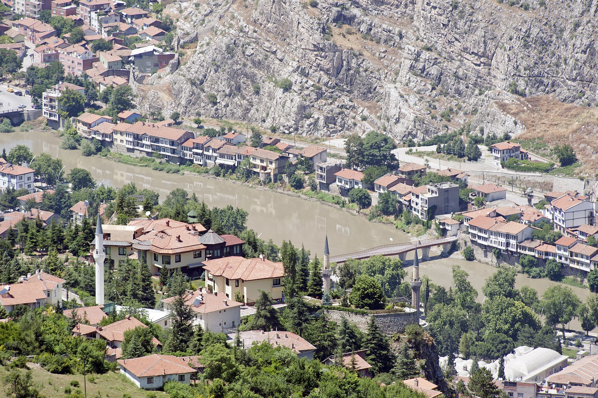 Amasya Mountain to south Town view Alcak Bridge