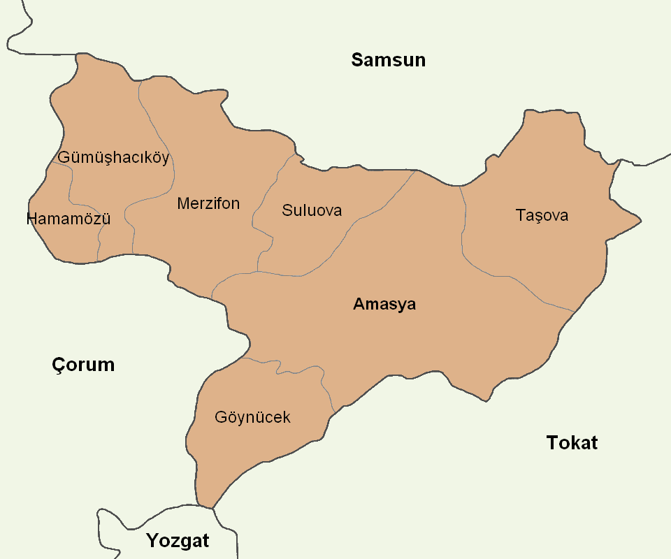 Amasya location districts