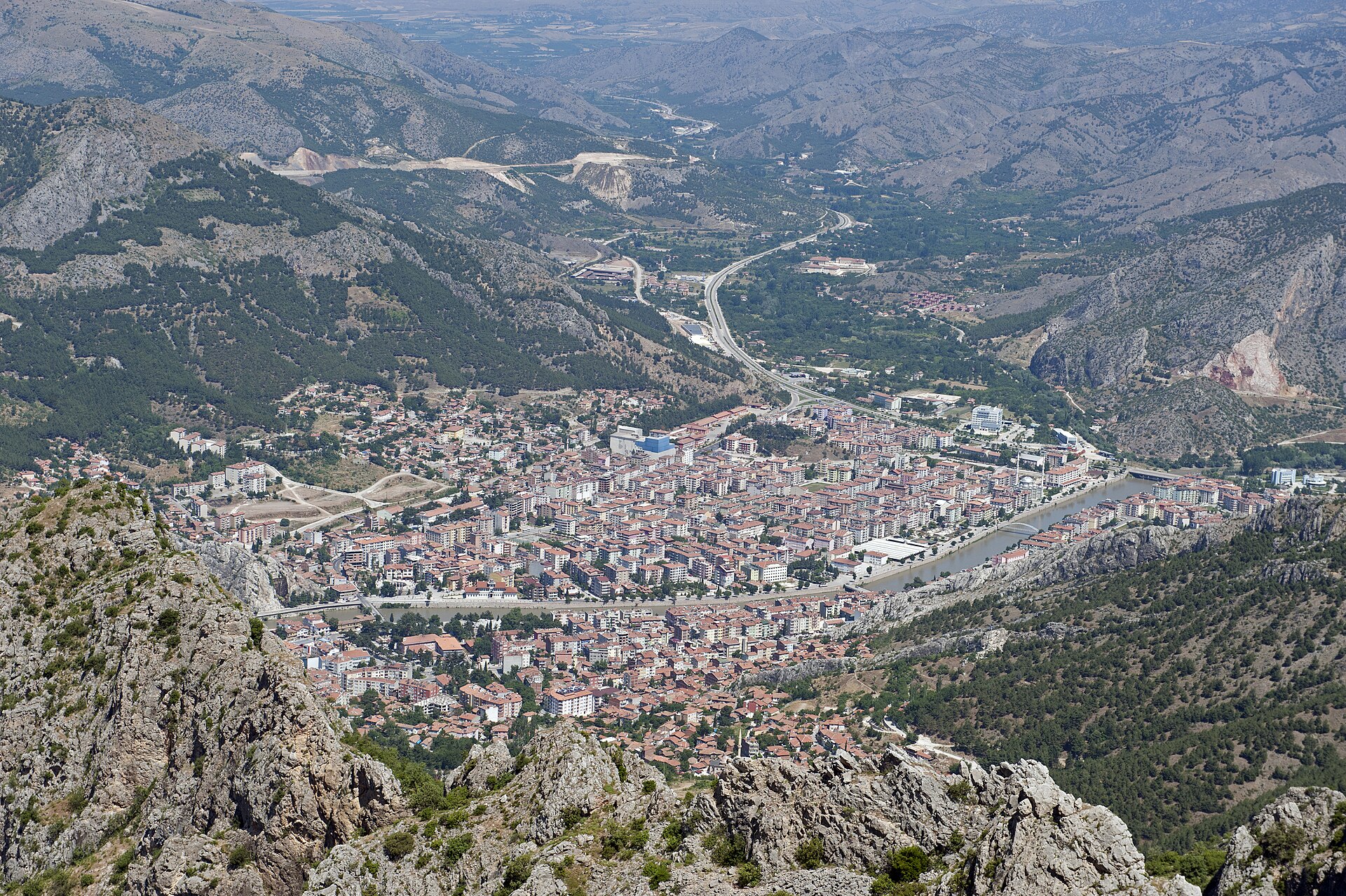 Amasya Mountain to south Town view