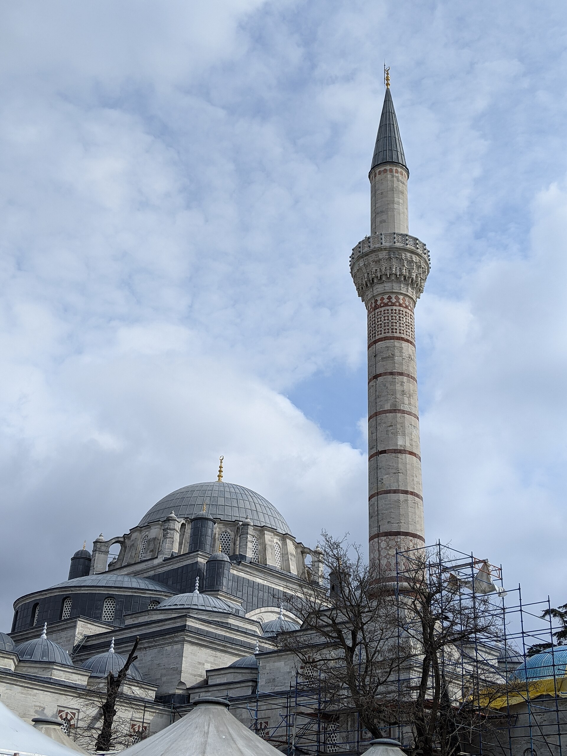 Bayezid II mosque with construction scaffolding