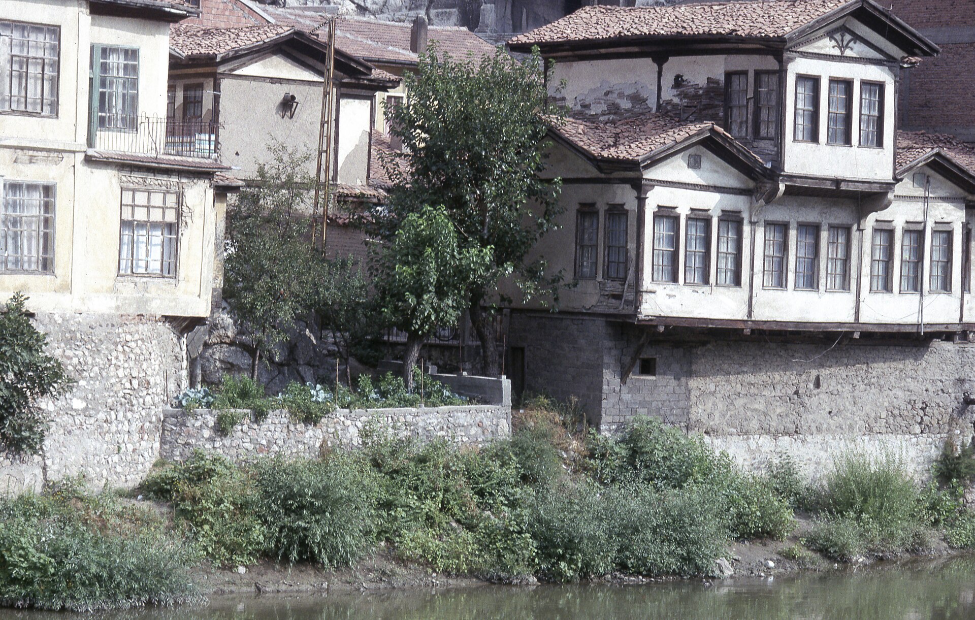 Amasya Yeşilmak Alcak Bridge is to left