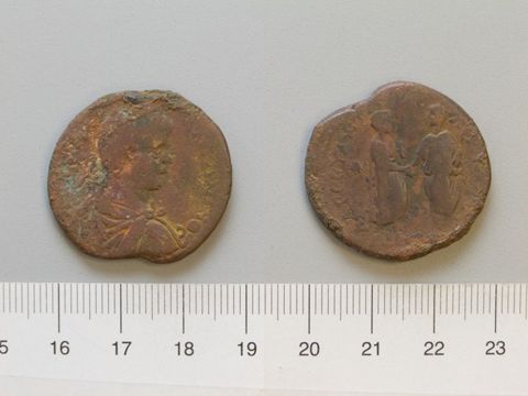 Dupondius of Caracalla, Roman Emperor, from Amaseia, Yale University Art Gallery, inv. 1938.6000.1218