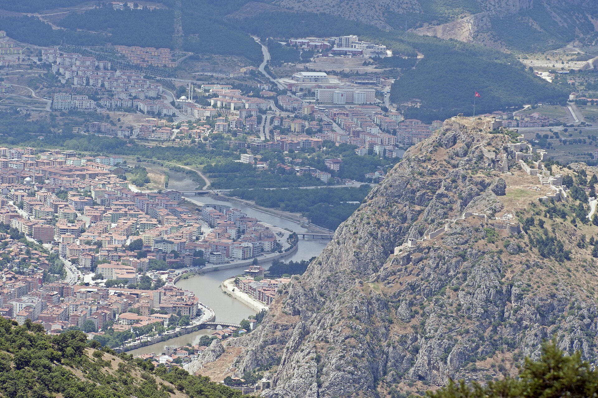 Amasya Mountain to south Town view