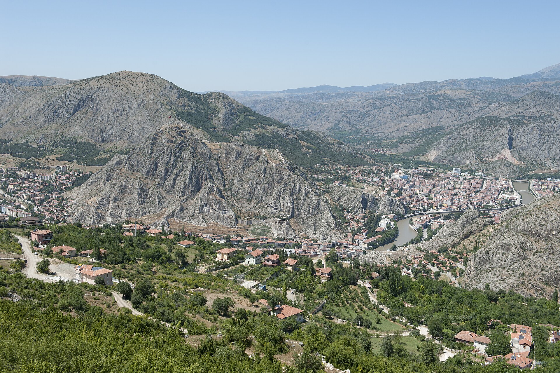 Amasya Mountain to south Town view