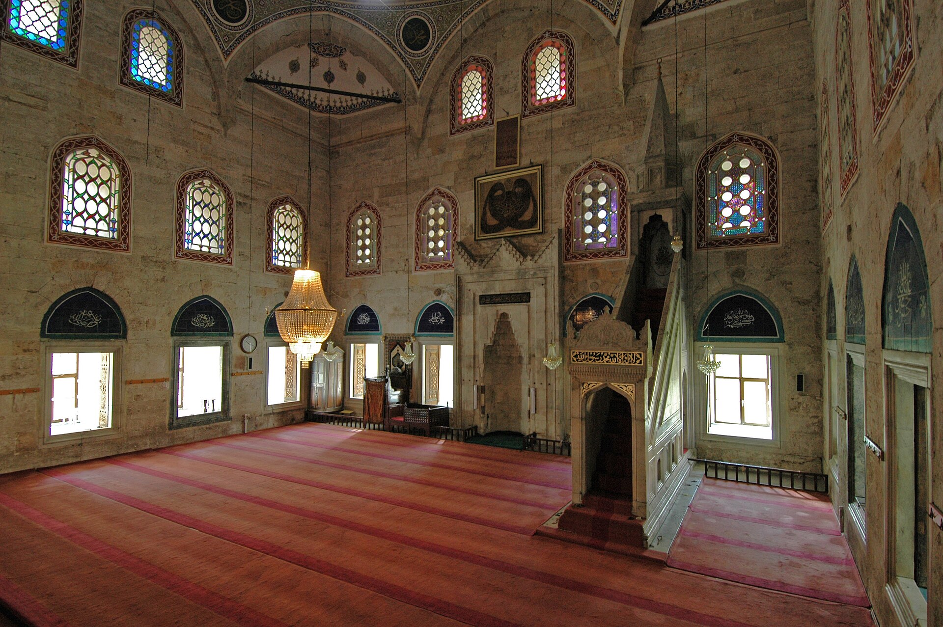 Amasya Bayezid II Mosque Interior view from mahfili