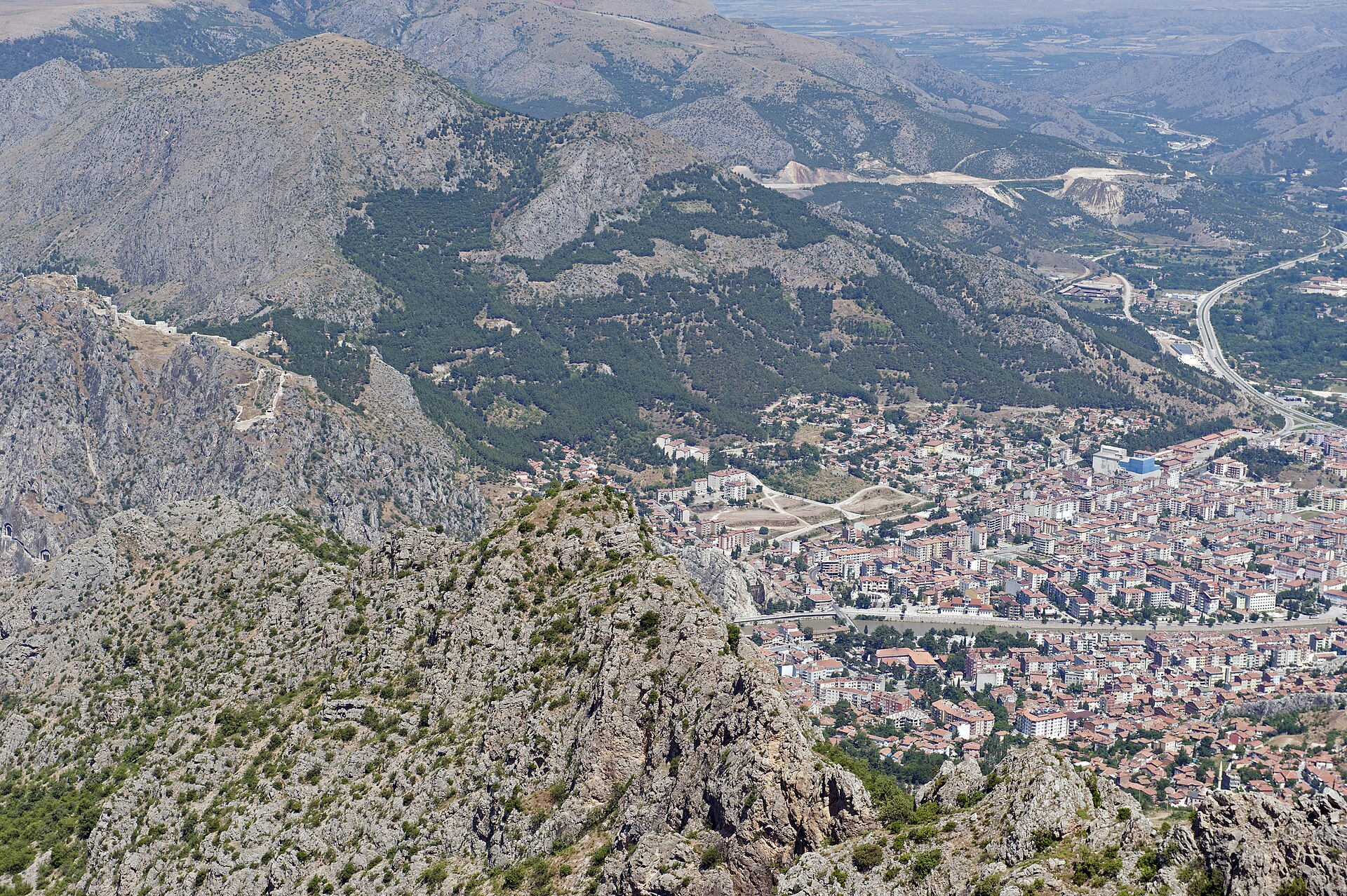 Amasya Mountain to south Town view