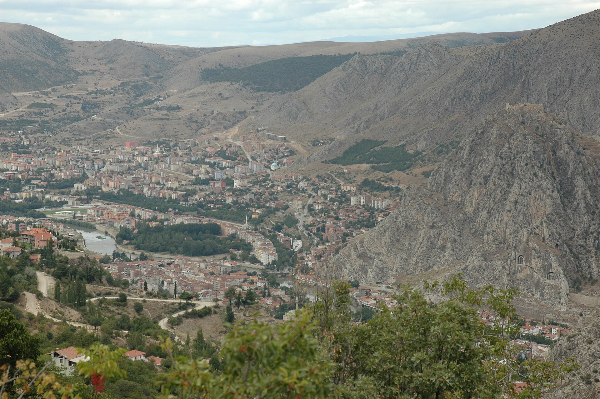 Amasya Mountain to south Town view