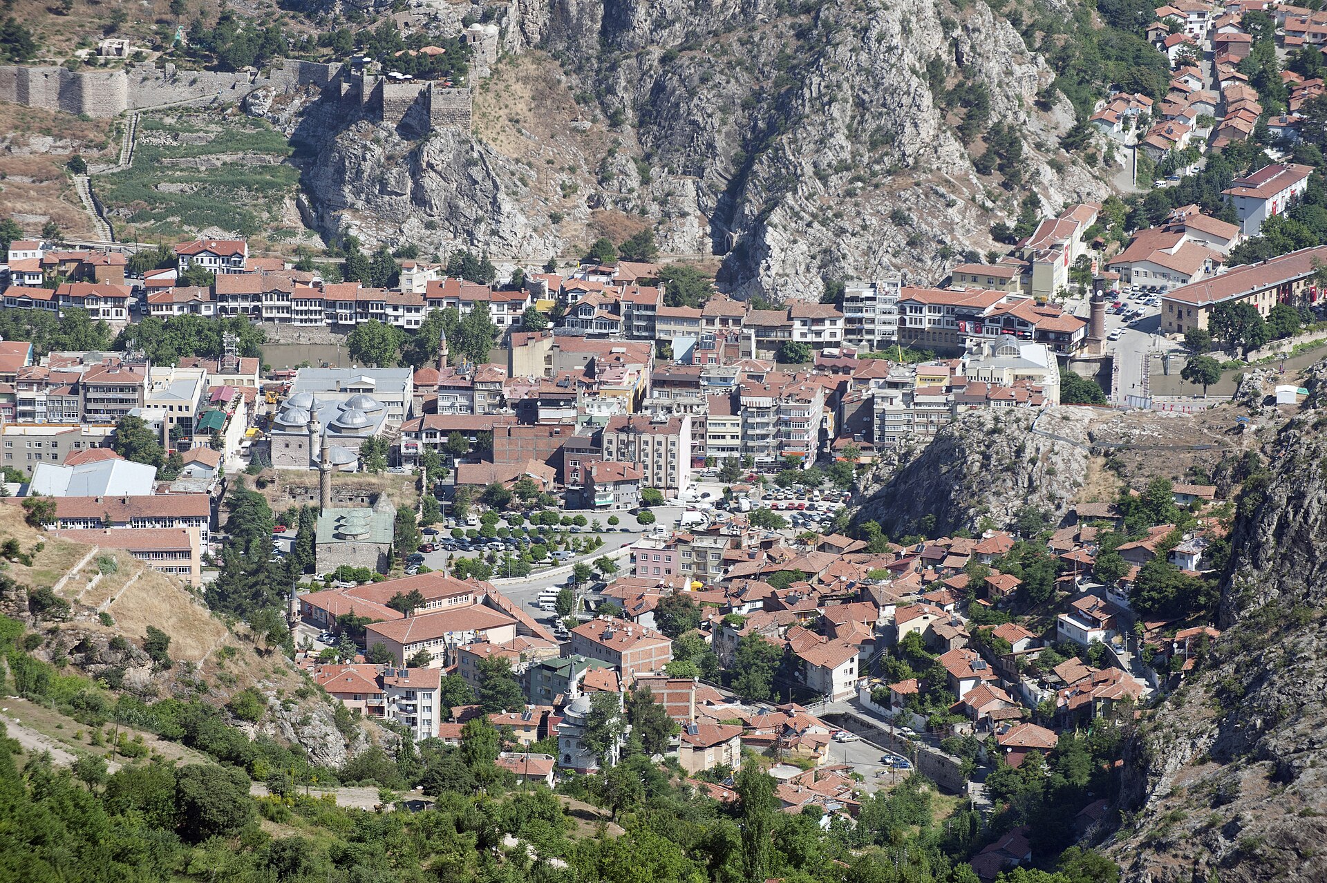 Amasya Mountain to south Town view Bedesten