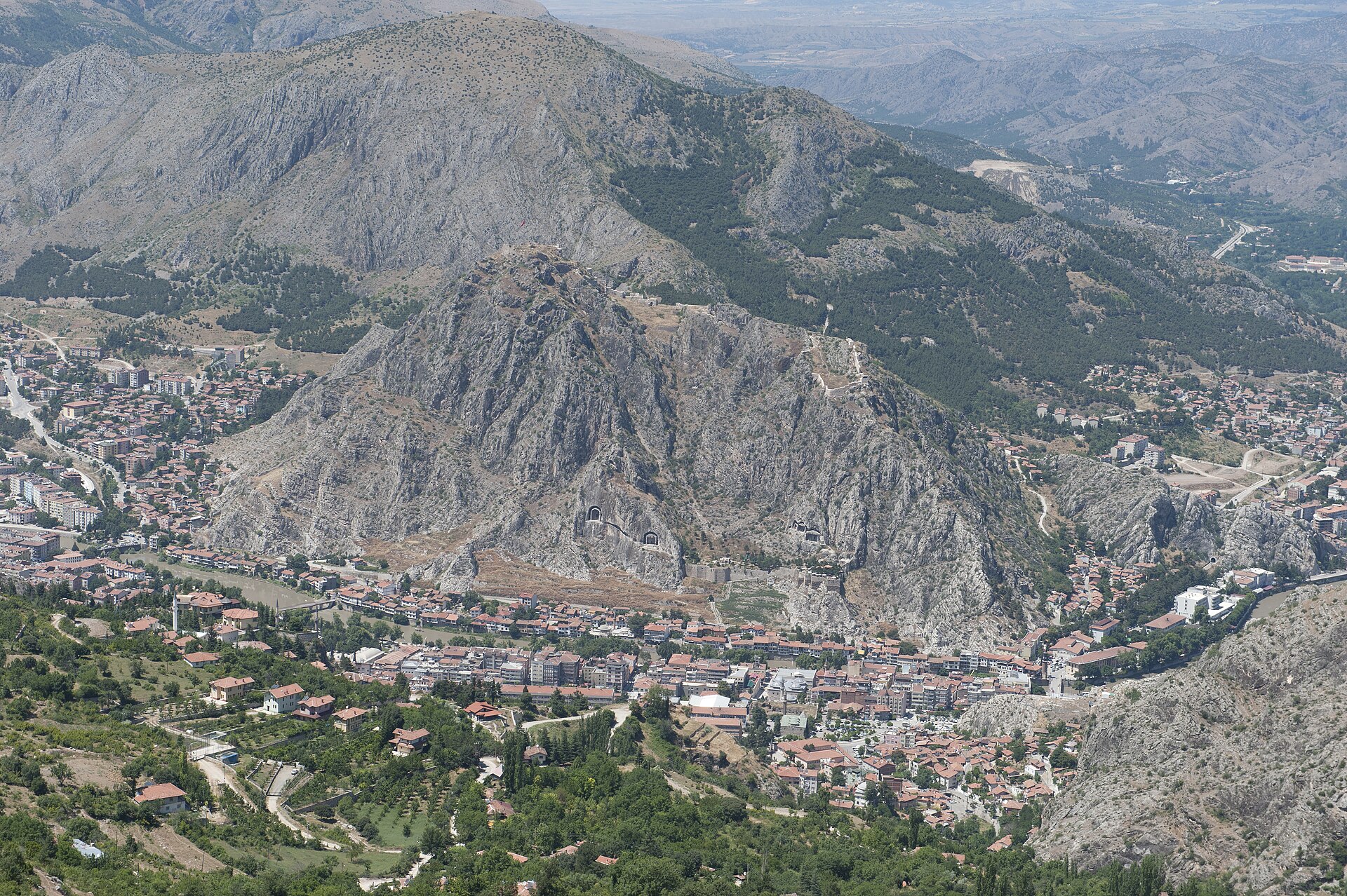 Amasya Mountain to south Town view