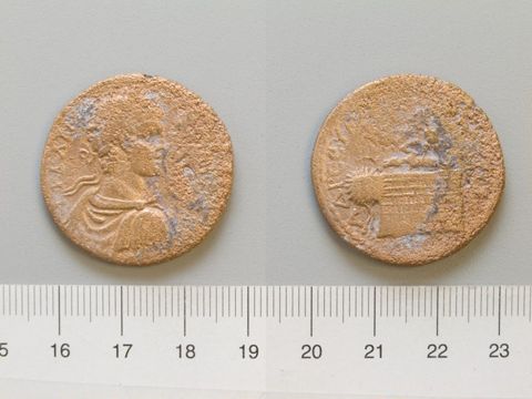 Dupondius of Caracalla, Roman Emperor, from Amaseia, Yale University Art Gallery, inv. 1938.6000.1208