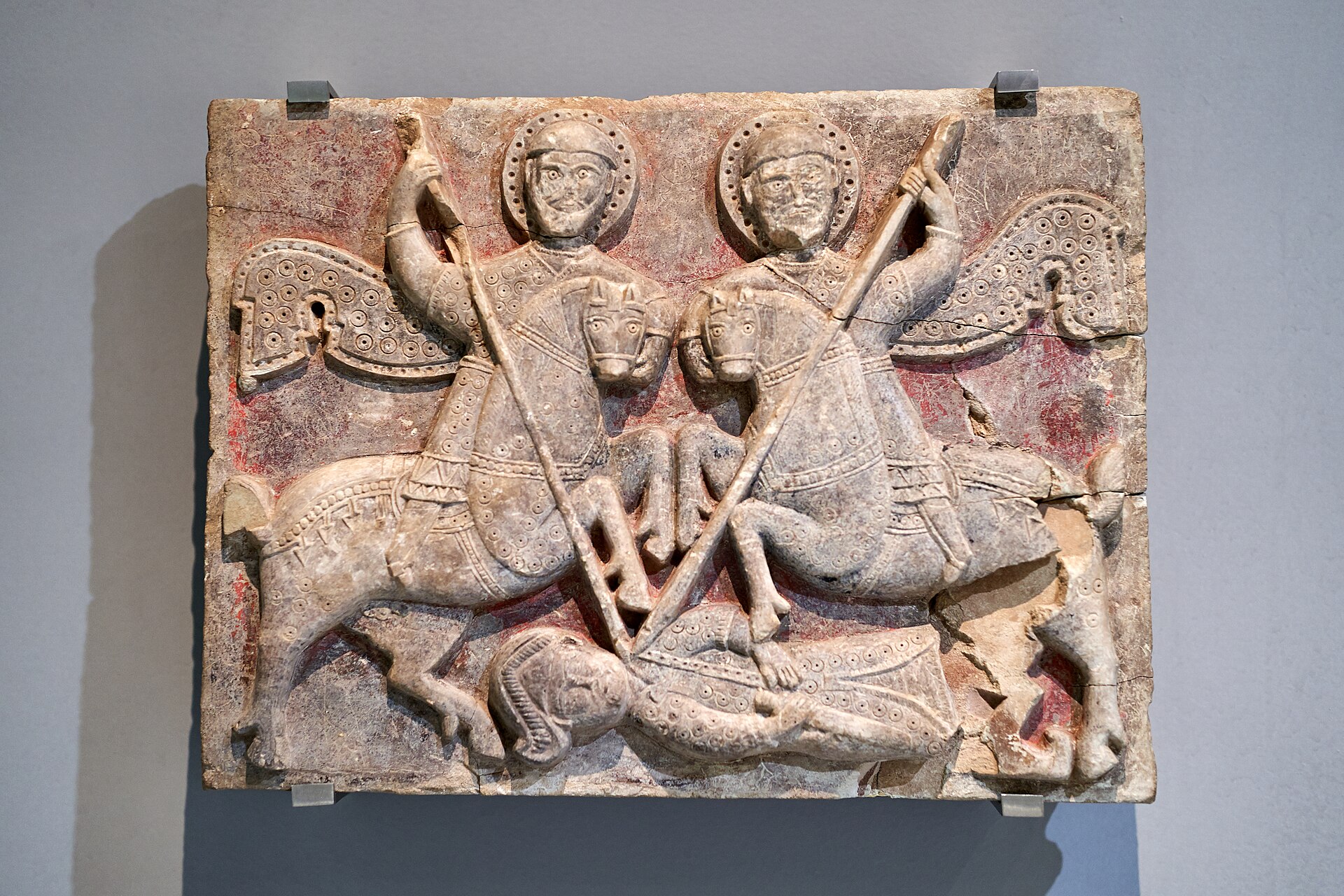 Slab relief with St Theodore and St George, 13th cent. (BM 2-8-2020)