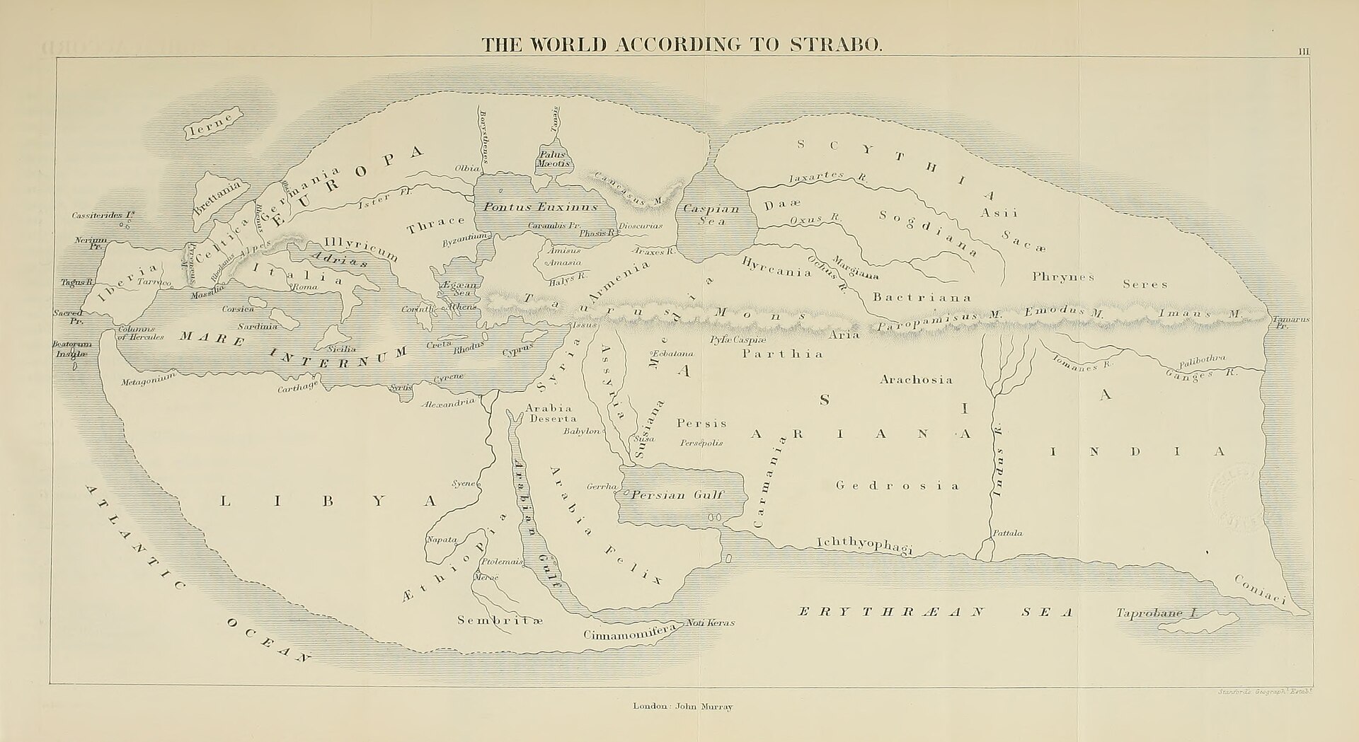 World map Strabo