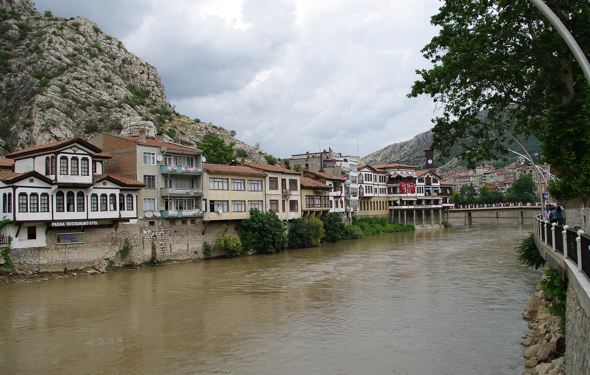 A view of Yeşilırmak (literally meaning Green River in Turkish) passing Amasya, Turkey