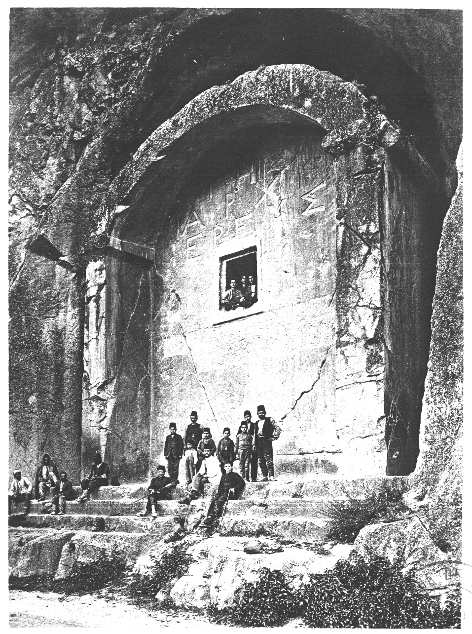 The rock-cut tomb known as Aynalı Mağara ("Mirror Cave"), northeast of Amasya on the road to Ziyaret, Turkey.